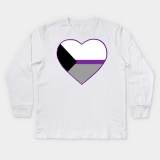 Pride Flag Heart Demisexual Kids Long Sleeve T-Shirt